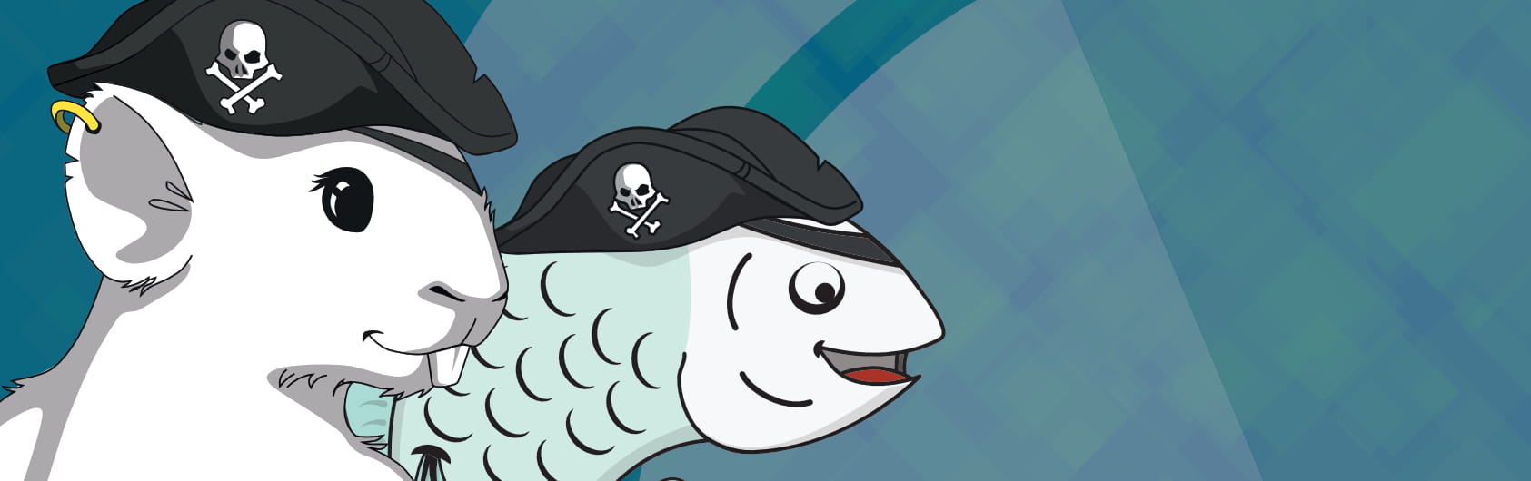 Pyrat Terrestrial and Aquatic mascots together